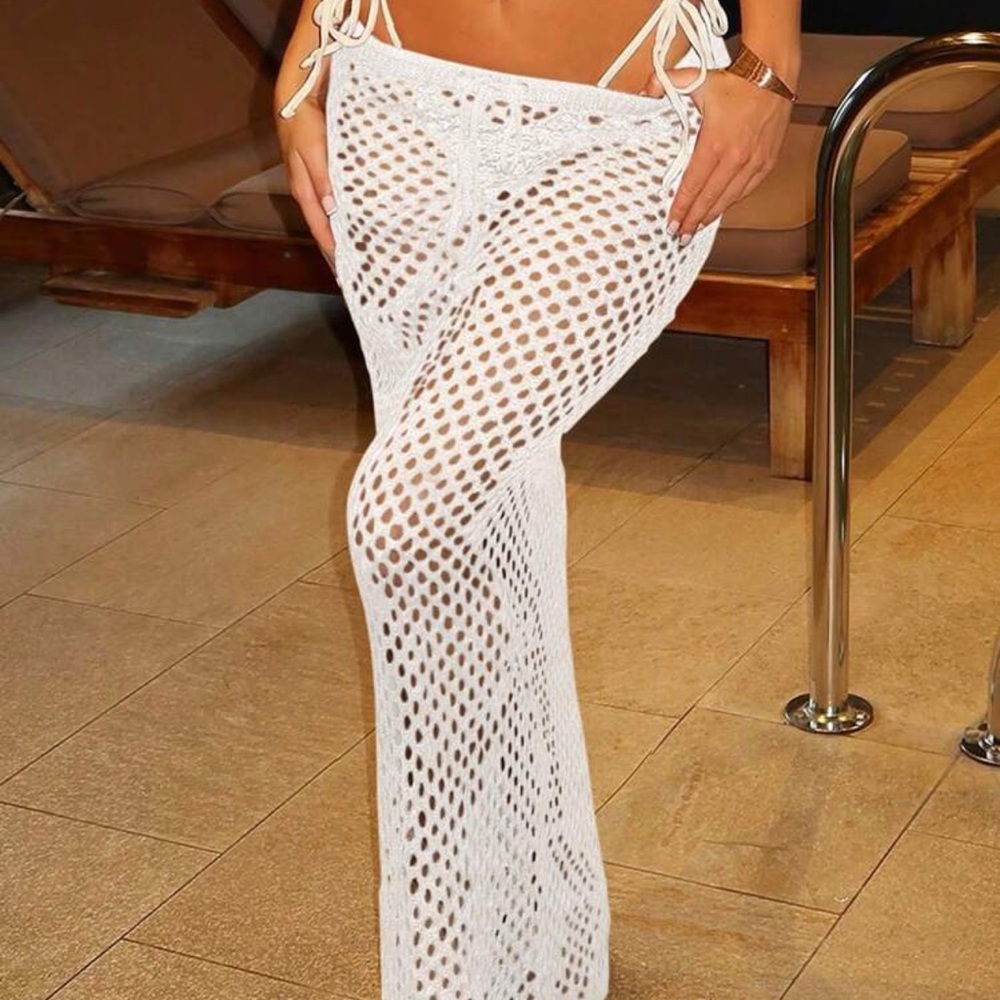 White Crochet Beach Skirt